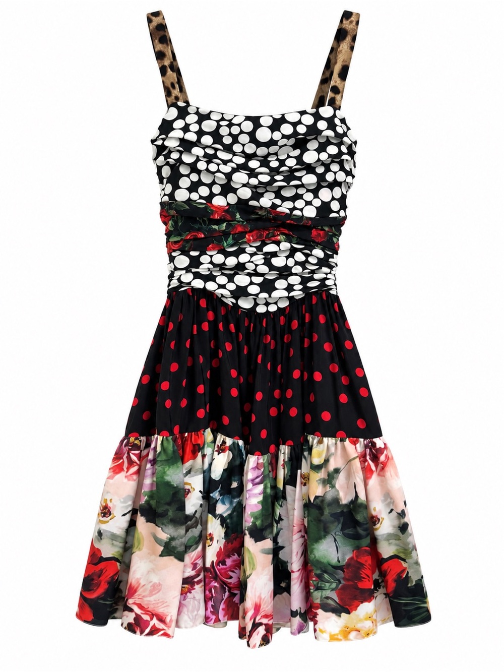 Dolce & Gabbana Mixed Print Silk Dress – Size 38